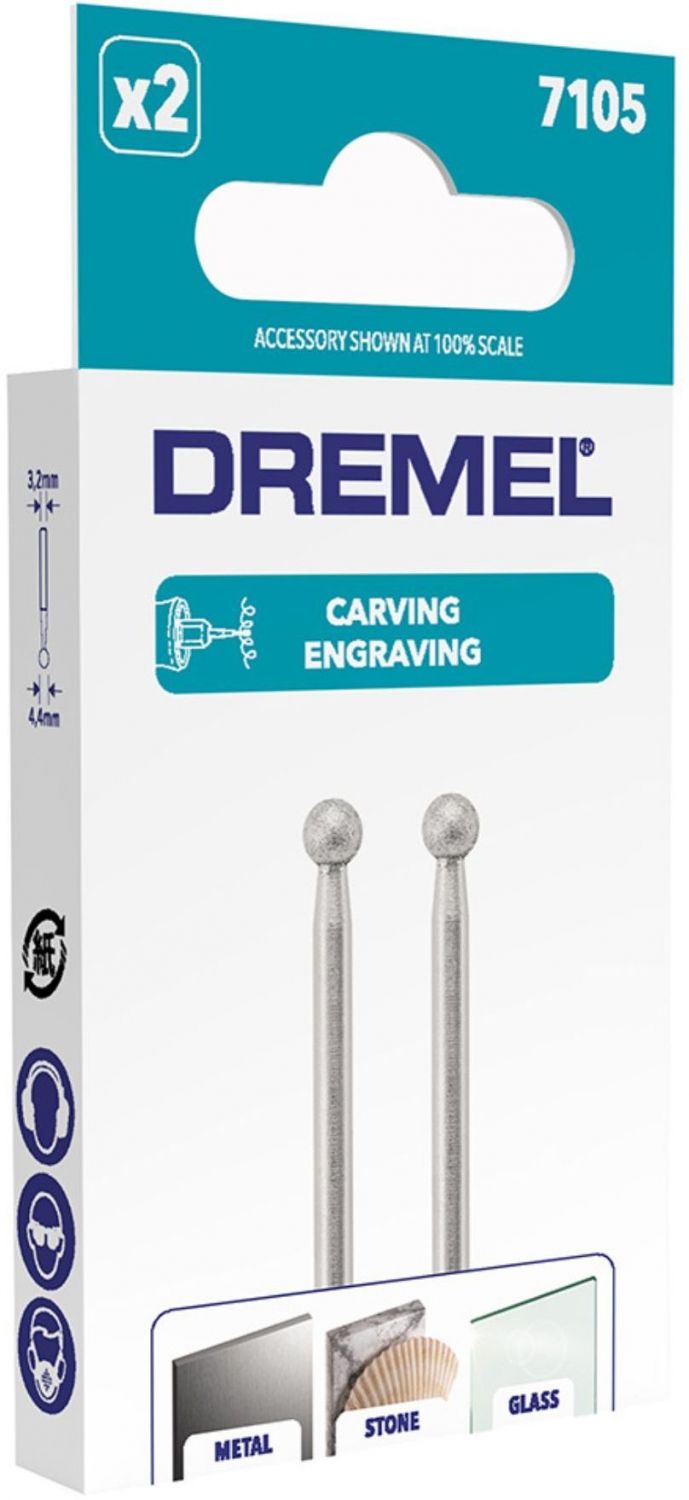 DREMEL Set of 2 diamond tips 4,4mm 7105