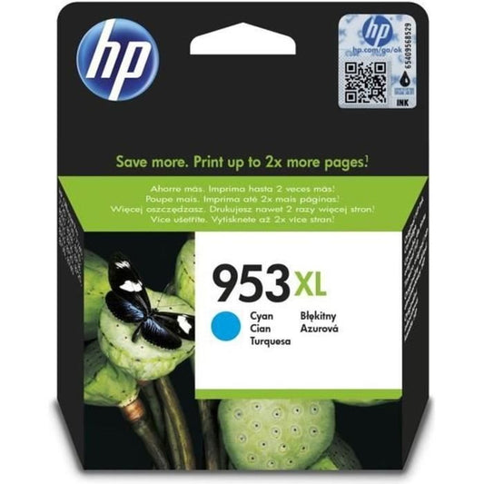 HP 953XL Original Cyan High Yield Ink Cartridge for HP OfficeJet Pro 8710/8715/8720 (F6U16AE)