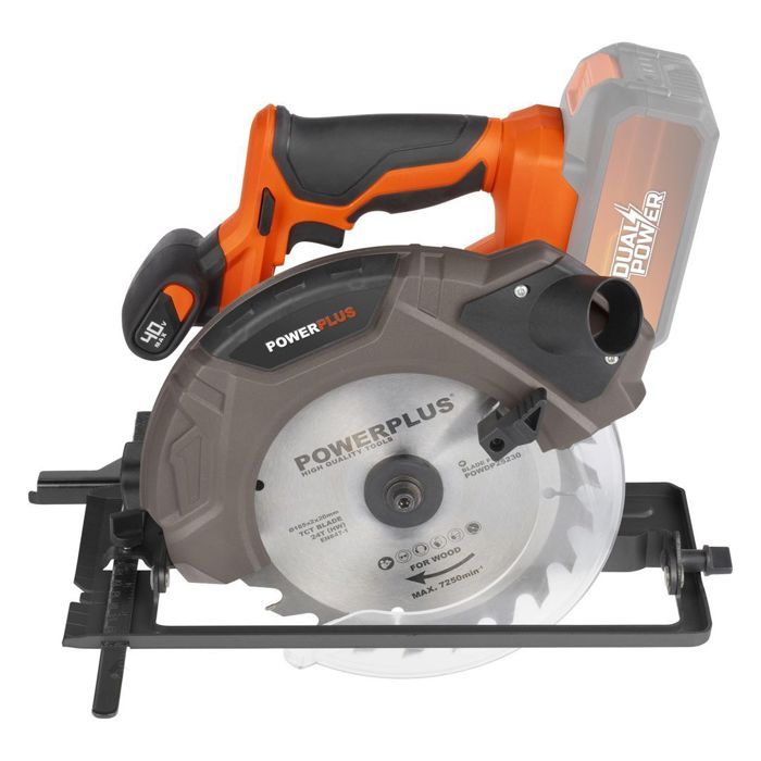 Wireless Circular saw 40V Ø185mm - Dual Power Powdp25230 - Delivered without battery or charger
