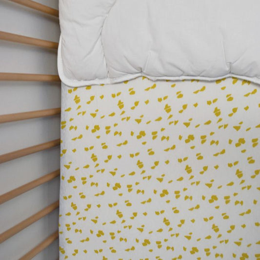 Children's Jersey Fitted Sheet with Savannah Print, Yellow, 70x140 cm