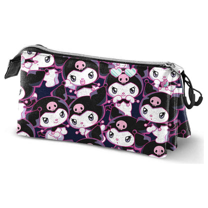 Hello Kitty Kuromi triple pencil case