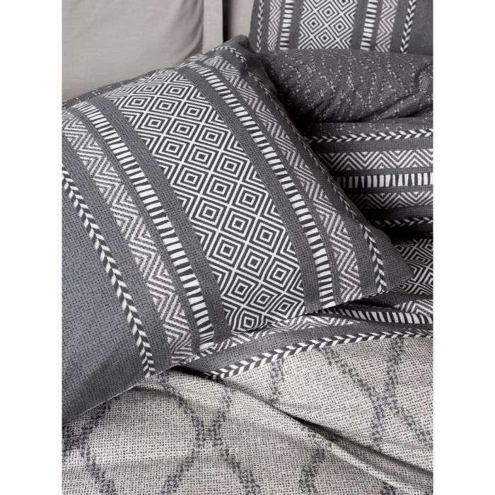 Bedding set - 1 duvet cover 220 x 240 cm + 2 pillowcases 60 x 60 cm - 100% cotton - Mink