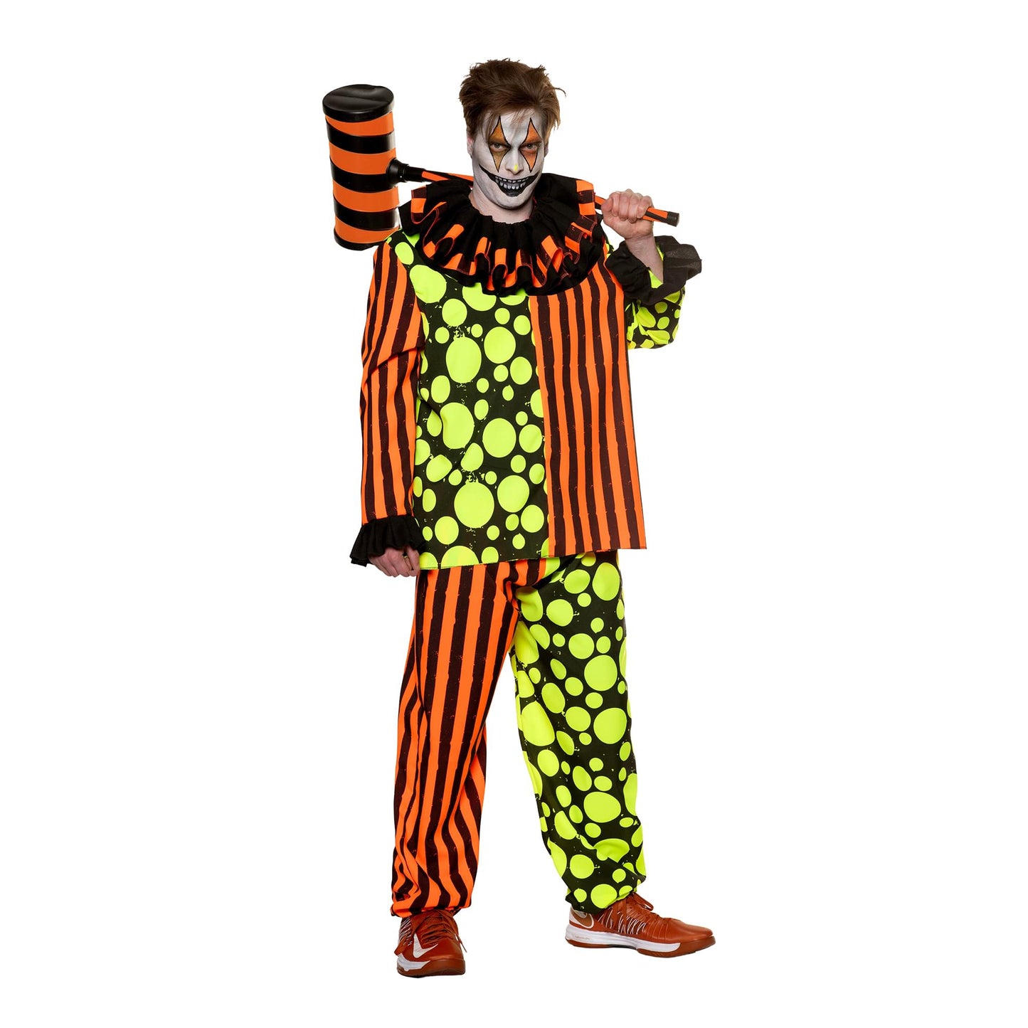 Neon Terror Blacklight Reactive Clown Adult Costume | Standard