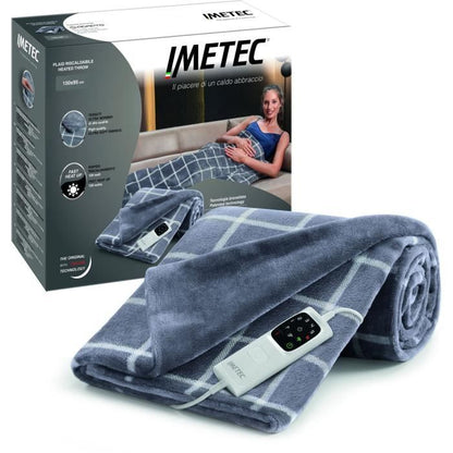 Heated Blanket - Imetec - Heated blanket 150x110 cm - 6 Temperatures - Velvet and Sherpa Touch Fabric - Machine washable