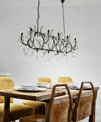 Barcelona Smoked Stainless and Crystal Chandelier
