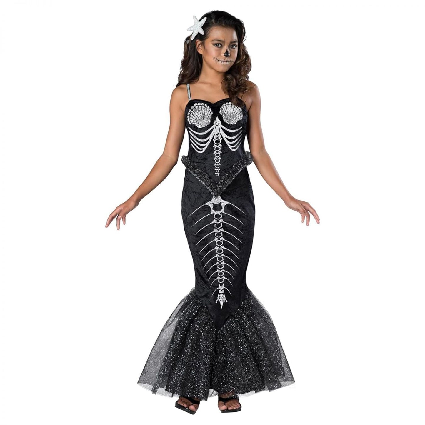 Skeleton Mermaid Girl's Costume - Large 12-14