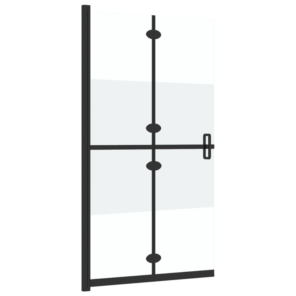 Foldable Walk-in Shower Wall Half Frosted ESG Glass 31.5"x74.8"