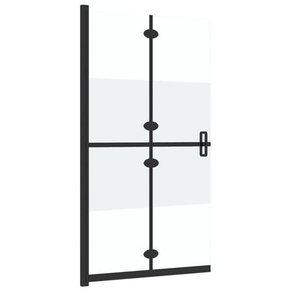 Foldable Walk-in Shower Wall Half Frosted ESG Glass 31.5"x74.8"