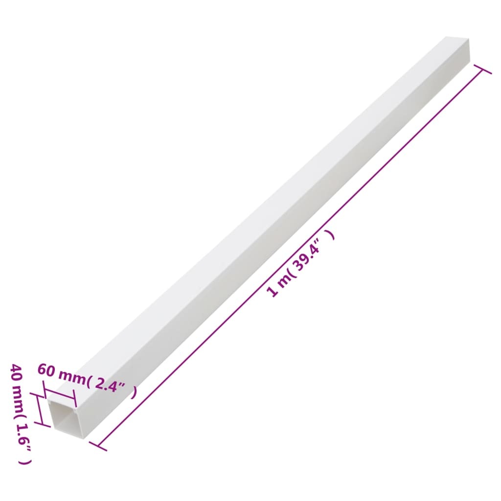 Cable Trunking 2.4"x1.6" 98.4' PVC
