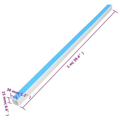 Cable Trunking Self-Adhesive 1.2"x0.6" 32.8' PVC