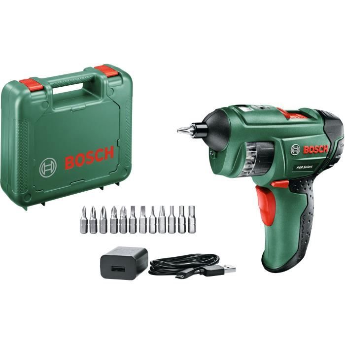 Bosch cordless screwdriver - PSR Select (Built-in 3.6V - 1.5Ah battery with Micro USB charging)