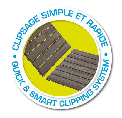 Smoby - Set of 6 tiles - House Flooring - 45x45cm - Wood textured effect - Anti-UV - 100% recycled and recyclable plastic