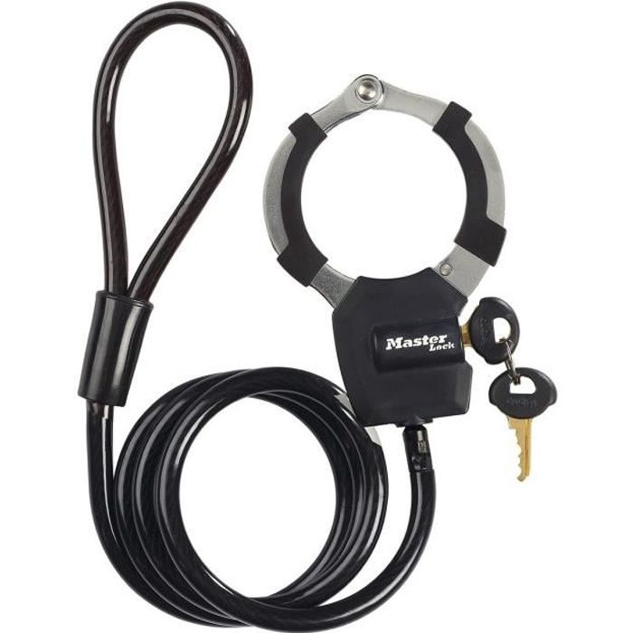 Master Lock 8275EURDPRO Key Lock Cable with Handcuff - 1m - Ideal for scooters - Colors