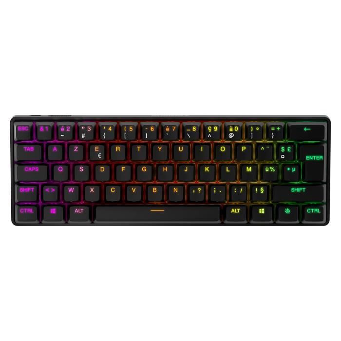 Gaming Keyboard - AZERTY - STEELSERIES - Apex Pro Mini Wireless FR - Without Numeric Keypad - Backlit - Black