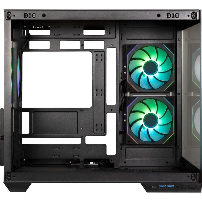 PC Case - BITFENIX - Triton - Cube - ATX - Black - Tempered Glass - USB-C and A-RGB