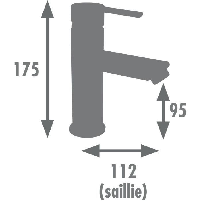 Washbasin mixer - EDOUARD ROUSSEAU - Dower - Ceramic cartridge Ø 35 mm - Eco-stop stop - Flow reducing aerator - Chrome