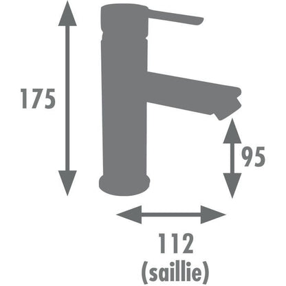Washbasin mixer - EDOUARD ROUSSEAU - Dower - Ceramic cartridge Ø 35 mm - Eco-stop stop - Flow reducing aerator - Chrome