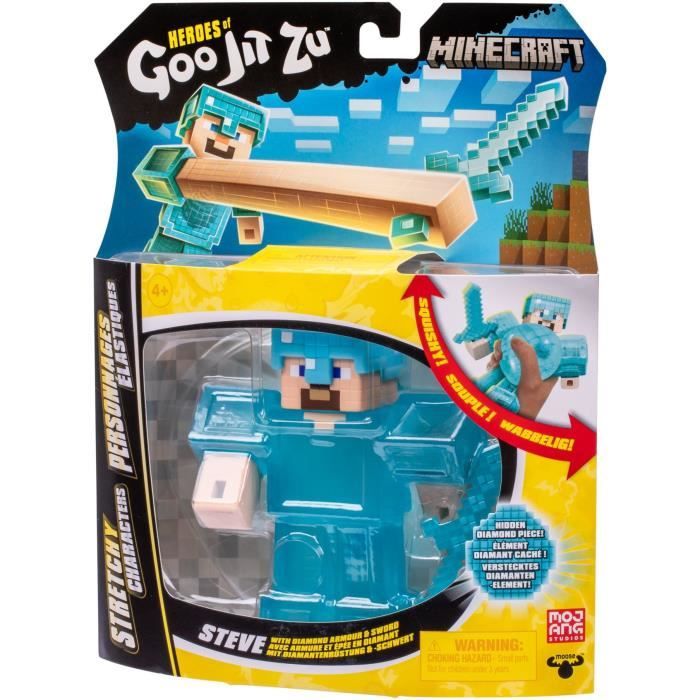 Stretchy Figure - GOO JIT ZU - Minecraft Steve - 11 cm - Elastic Texture - 3x Stretchy