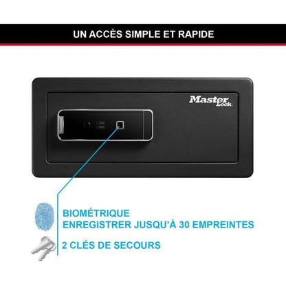 Master Lock LX110Beurhro Biometric safe to protect goods from values, black, 19.5 x 43 x 37 cm