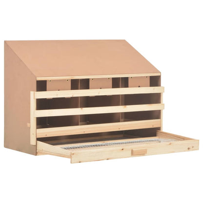 Chicken Laying Nest 3 Compartments 36.6"x15.7"x25.6" Solid Pine Wood