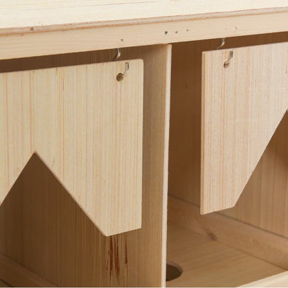 Chicken Laying Nest 4 Compartments 41.7"x15.7"x17.7" Solid Pine Wood