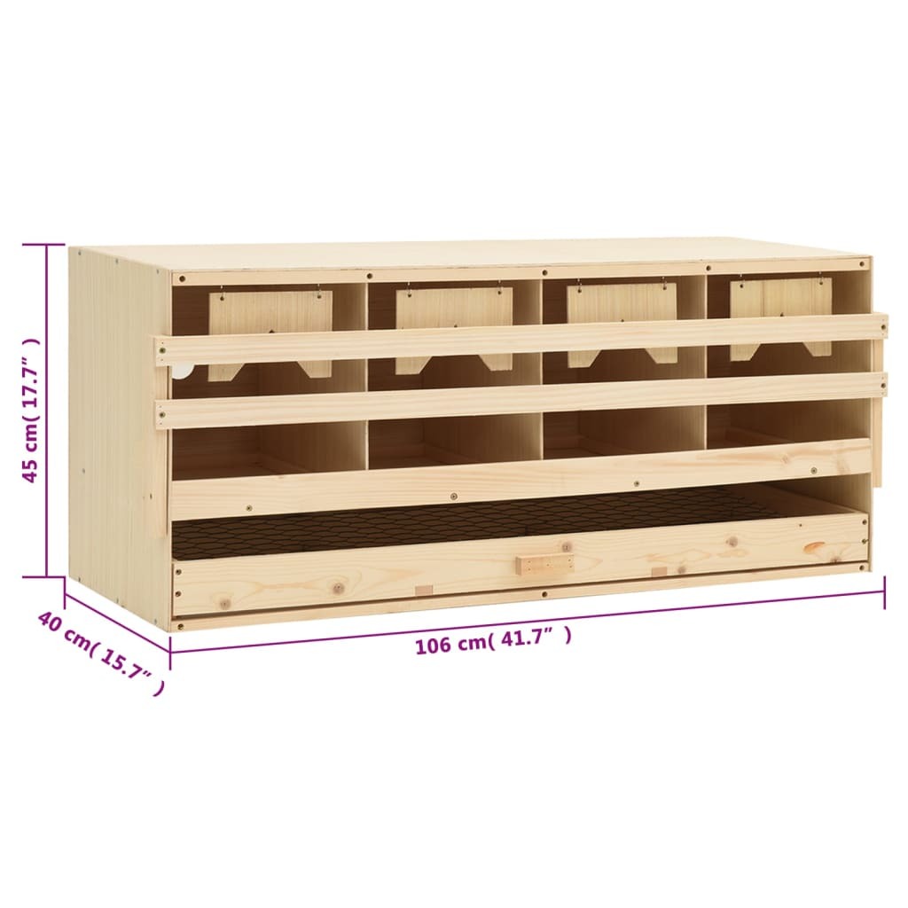Chicken Laying Nest 4 Compartments 41.7"x15.7"x17.7" Solid Pine Wood