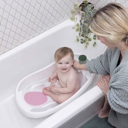 INGENUITY Deluxe Pink Baby Bathtub, from birth to 3 years with baby hammock included