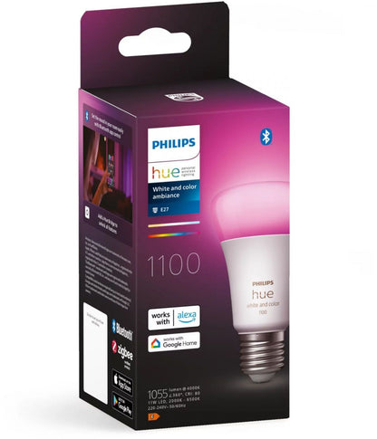 Philips Hue White and Color Ambiance - LED Connected LED 10W Equivalent 75W - E27 Bluetooth X1