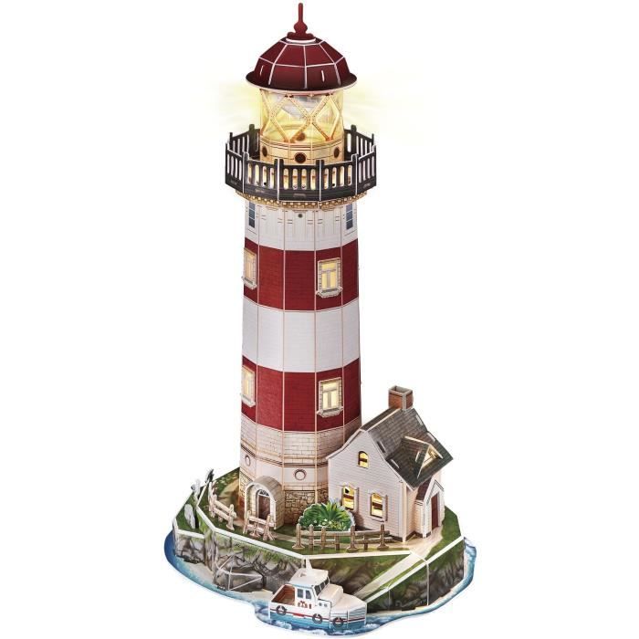 3D Lighthouse Puzzle - Construction Game - EXPLORA - 72 pieces - Ages 8 and up