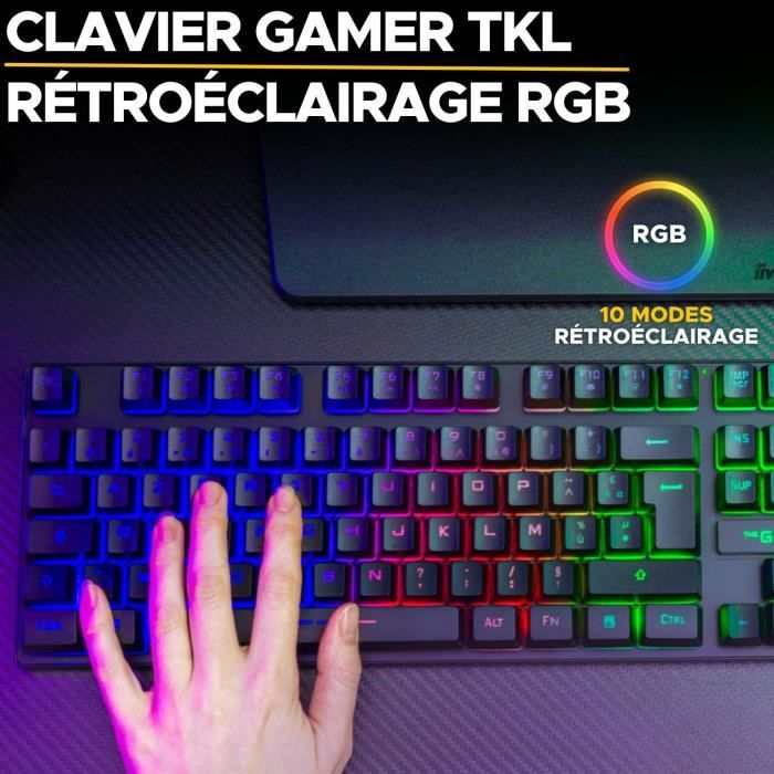 Gaming Keyboard - The G-Lab - KEYZ CAESIUM TKL WIRELESS - wireless - azerty - Black