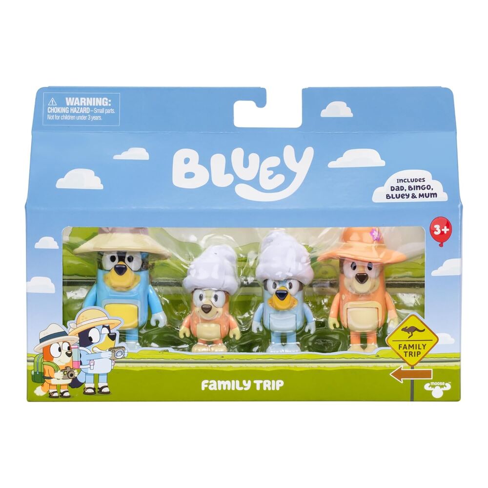 Bluey Family Trip pack 4 figures