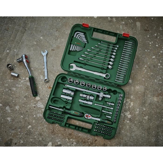 Bosch Advanced 132-Piece Hand Tool Set (for Heavy-Duty Fastening Tasks Wrenches/Keys/Ratchets/Screwdrivers Accessories)