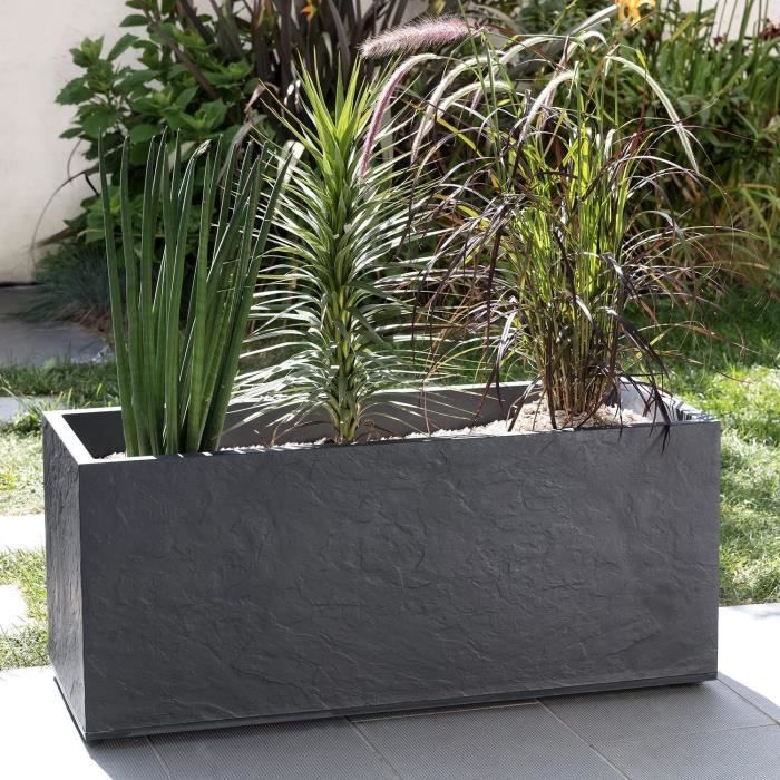 Eda Bac Jardiniere Volcania 100 x 40 x 40 cm - 97.6 L - Anthracite gray