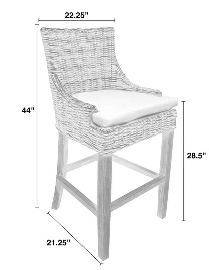 Alfresco Bar Stool Kuba Weave Savannah Wash