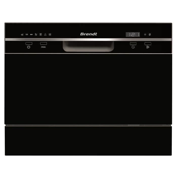 Compact dishwasher Brandt DFC6519B - 6 covers - L55cm - 49 dB - Black