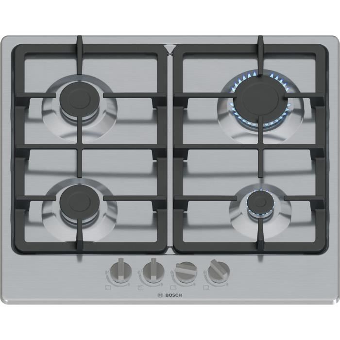 Gas hob - BOSCH Series 4 - 4 burners - 52 x 58.2 x 4.5 cm - PGP6B5K90 - Stainless steel