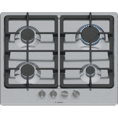 Gas hob - BOSCH Series 4 - 4 burners - 52 x 58.2 x 4.5 cm - PGP6B5K90 - Stainless steel