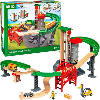 Brio World Grand Circuit Multimodal Platform - Box 32 pieces - Wooden train circuit - Ravensburger - From 3 years old - 33887