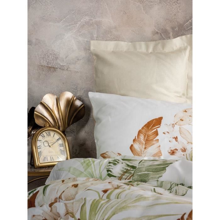Bedding set - 1 duvet cover 220 x 240 cm + 2 pillowcases 60 x 60 cm - 100% cotton satin - Beige
