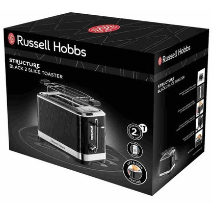 Russell Hobbs 28091-56 Toaster Grille-Pain Structure, Lift'n Look, XL slots, adjustable cooking, Viennezie warming-Black