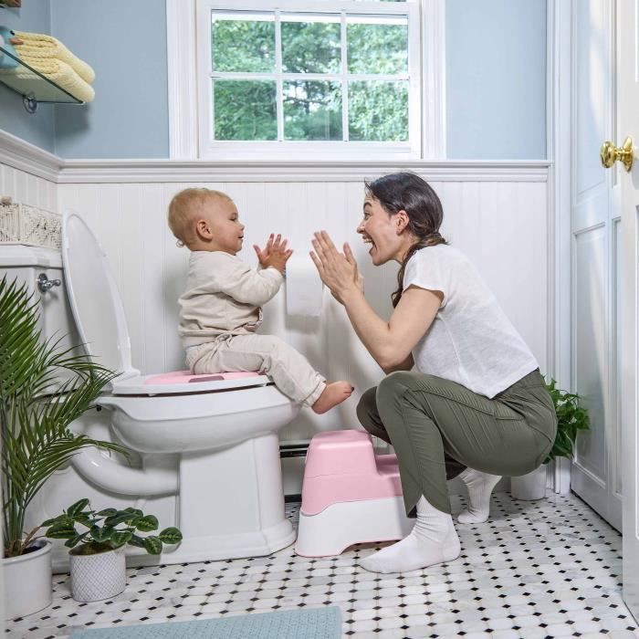 INGENUITY Step Stool and Potty Trainer with Removable Bowl, Non-Slip, Ergonomic Seat, Pink