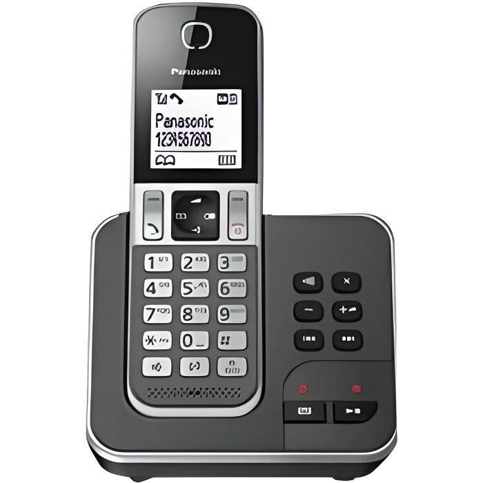 Panasonic KX-TGD320FRG Solo Cordless Telephone Answering Machine Black