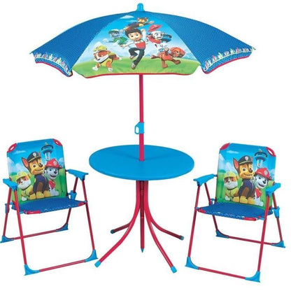 Fun House Pat Patrol garden furniture consisting of a table, 2 folding chairs and a parasol for child