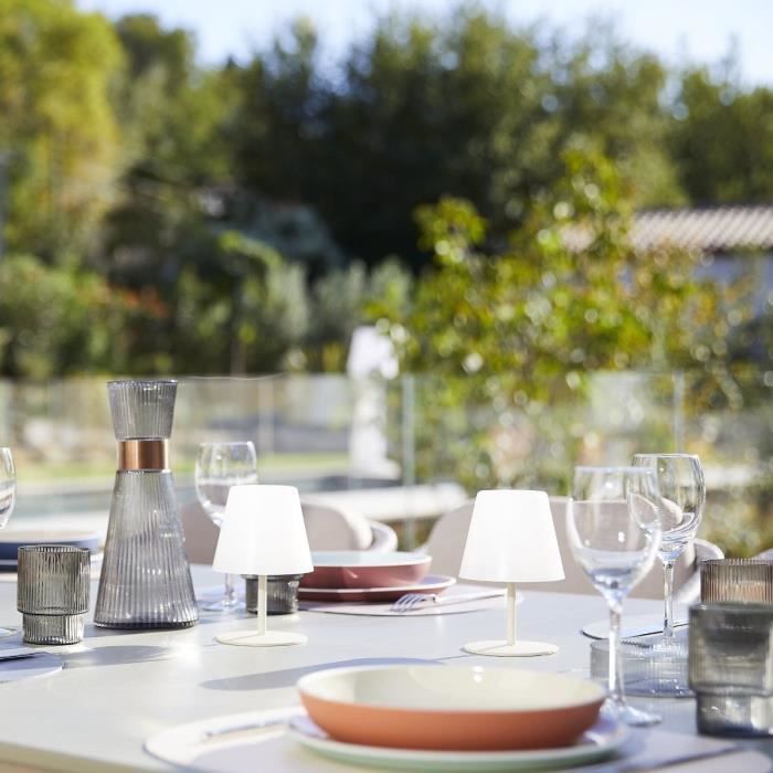 Set of 2 cordless table lamps - LUMISKY - TWINS - Cream - H16 cm - LED