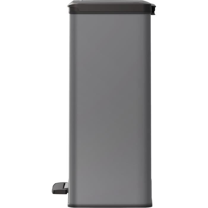 Rectangle Trash Can - DECO BIN - CURVER - 65L - Large capacity - 49 x 32 x 61 cm - Anthracite