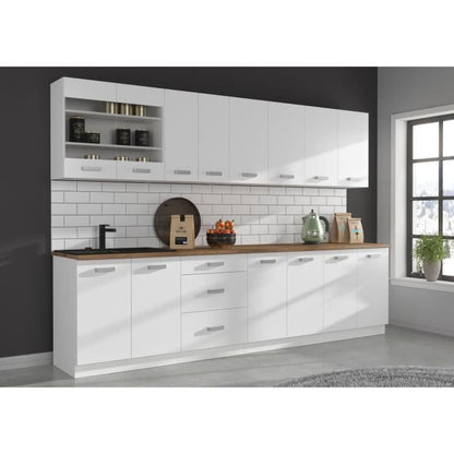 ATLAS Low cabinet with 2 doors - White decor - L60cm - Sold without worktop