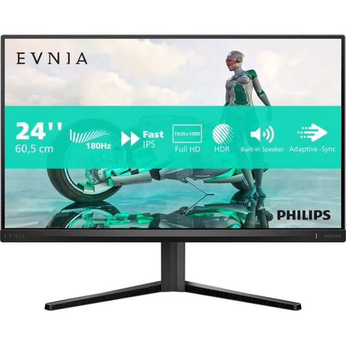 PC screen - PHILIPS - Evnia 3000 - 23.8 FHD - Fast IPS panel - 180Hz - 0.5ms - Smart Crosshair - HDMI/DP - Black