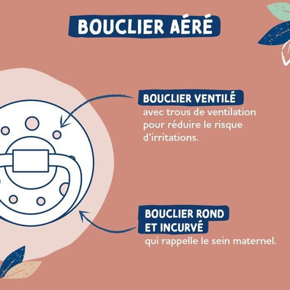 Pacifiers-Dodie Gaia Round Pacifiers 0-6M x2 (Color: Beige)