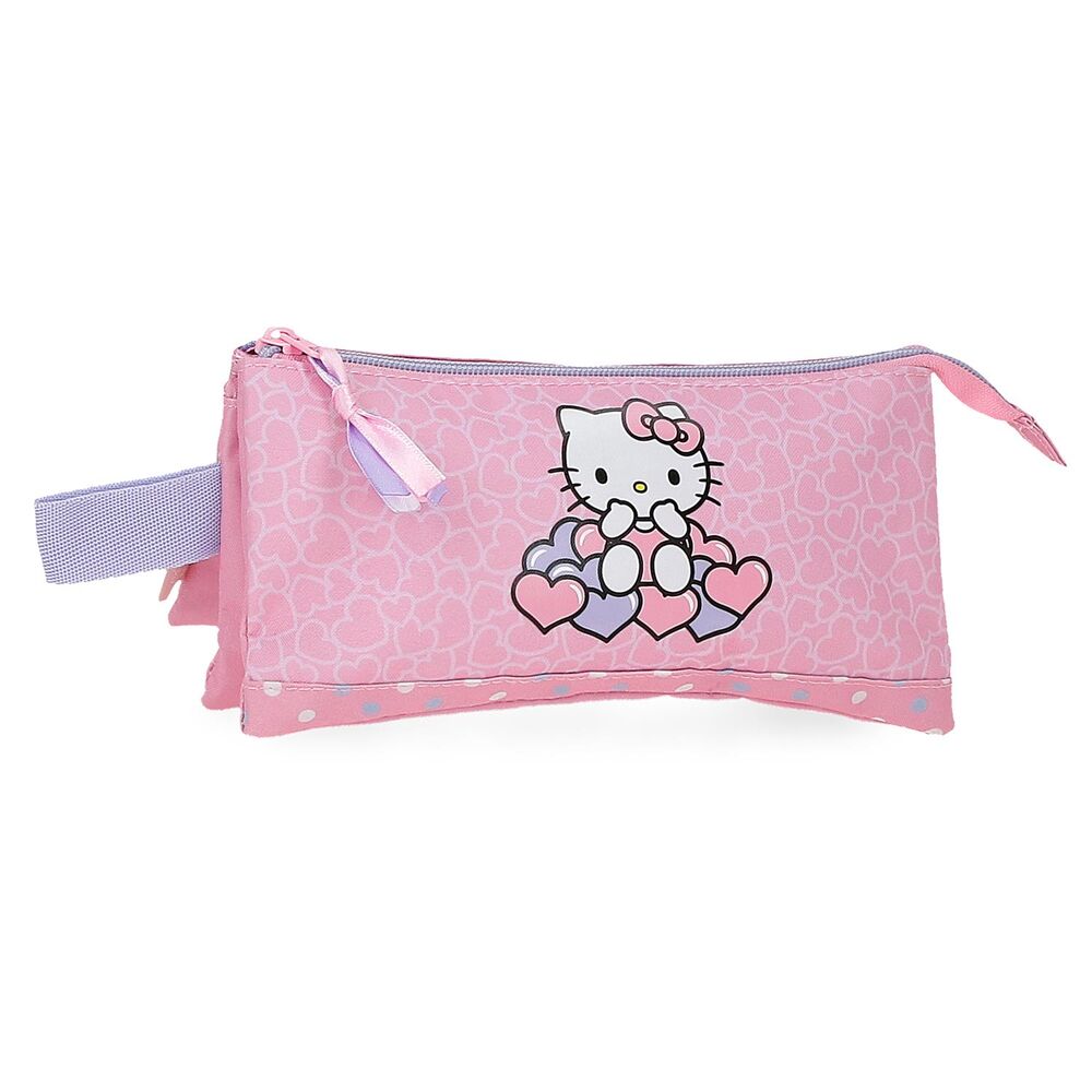 Hello Kitty Hearts & Dots triple pencil case