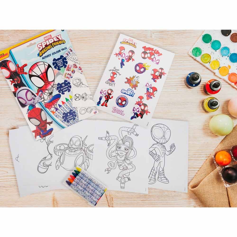 Marvel Spidey colouring book with pencils and erasers